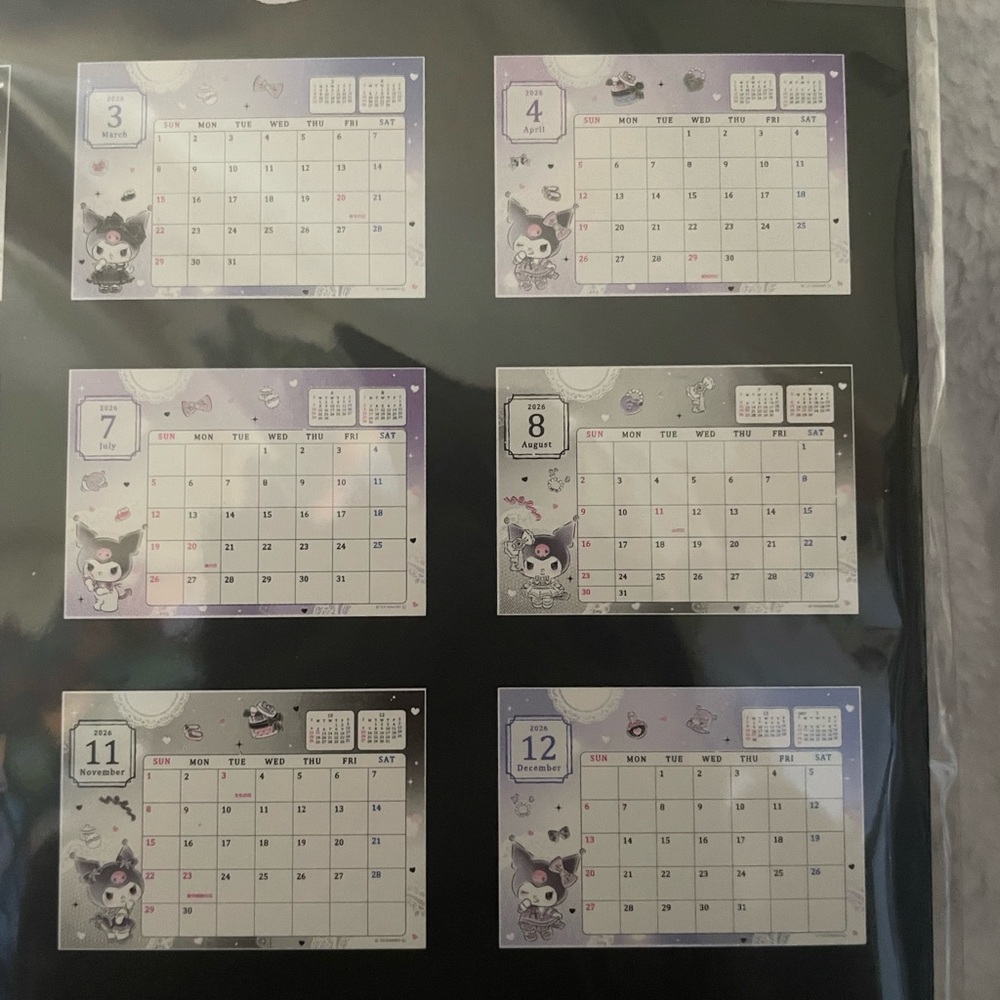 Small Sanrio Kuromi 2026 Desk Calendar - Picture 5 of 5